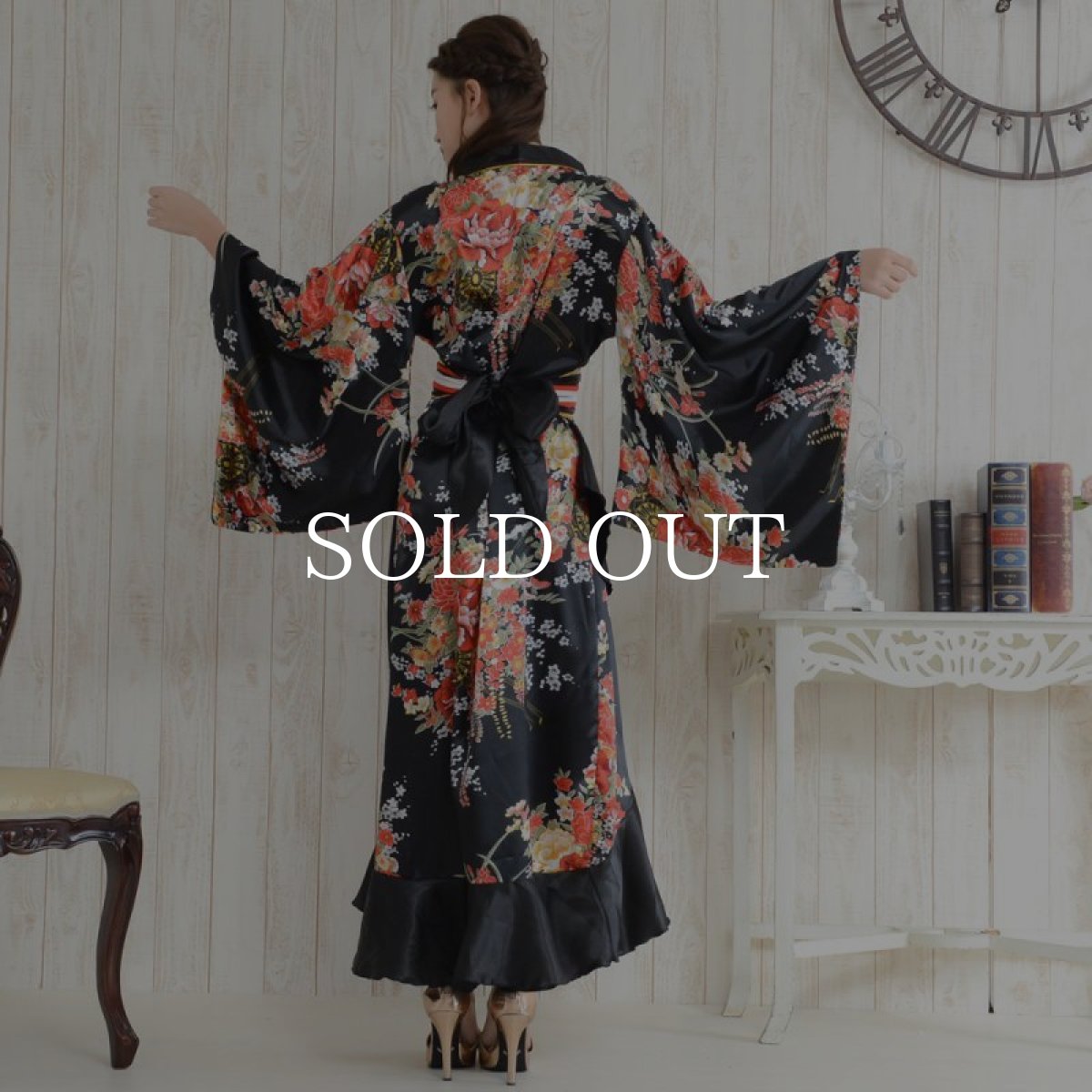 画像3: 再入荷！帯付き花魁着物ロングドレス (3)