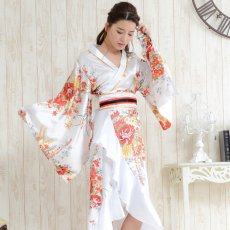 画像4: 再入荷！帯付き花魁着物ロングドレス (4)