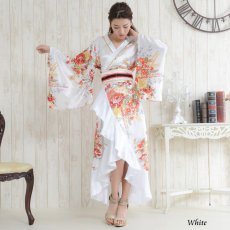 画像1: 再入荷！帯付き花魁着物ロングドレス (1)