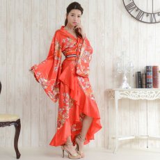 画像7: 再入荷！帯付き花魁着物ロングドレス (7)