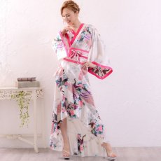 画像8: 再入荷！【8カラー】孔雀和柄花魁着物ドレス 花魁 ロング キャバドレス コスチューム コスプレ (8)