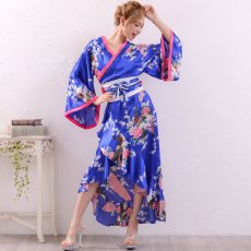 画像7: 再入荷！【8カラー】孔雀和柄花魁着物ドレス 花魁 ロング キャバドレス コスチューム コスプレ (7)