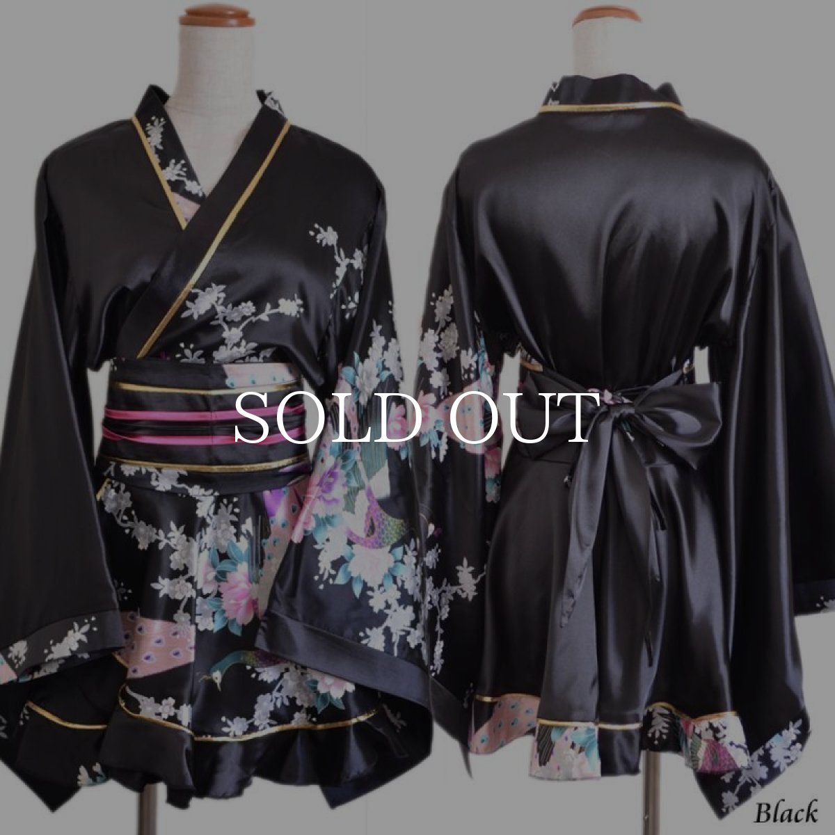 画像13: 再入荷！孔雀柄ミニ着物ドレス 和柄 よさこい 花魁 コスプレ キャバドレス (13)