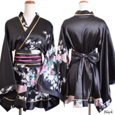 画像13: 再入荷！孔雀柄ミニ着物ドレス 和柄 よさこい 花魁 コスプレ キャバドレス (13)