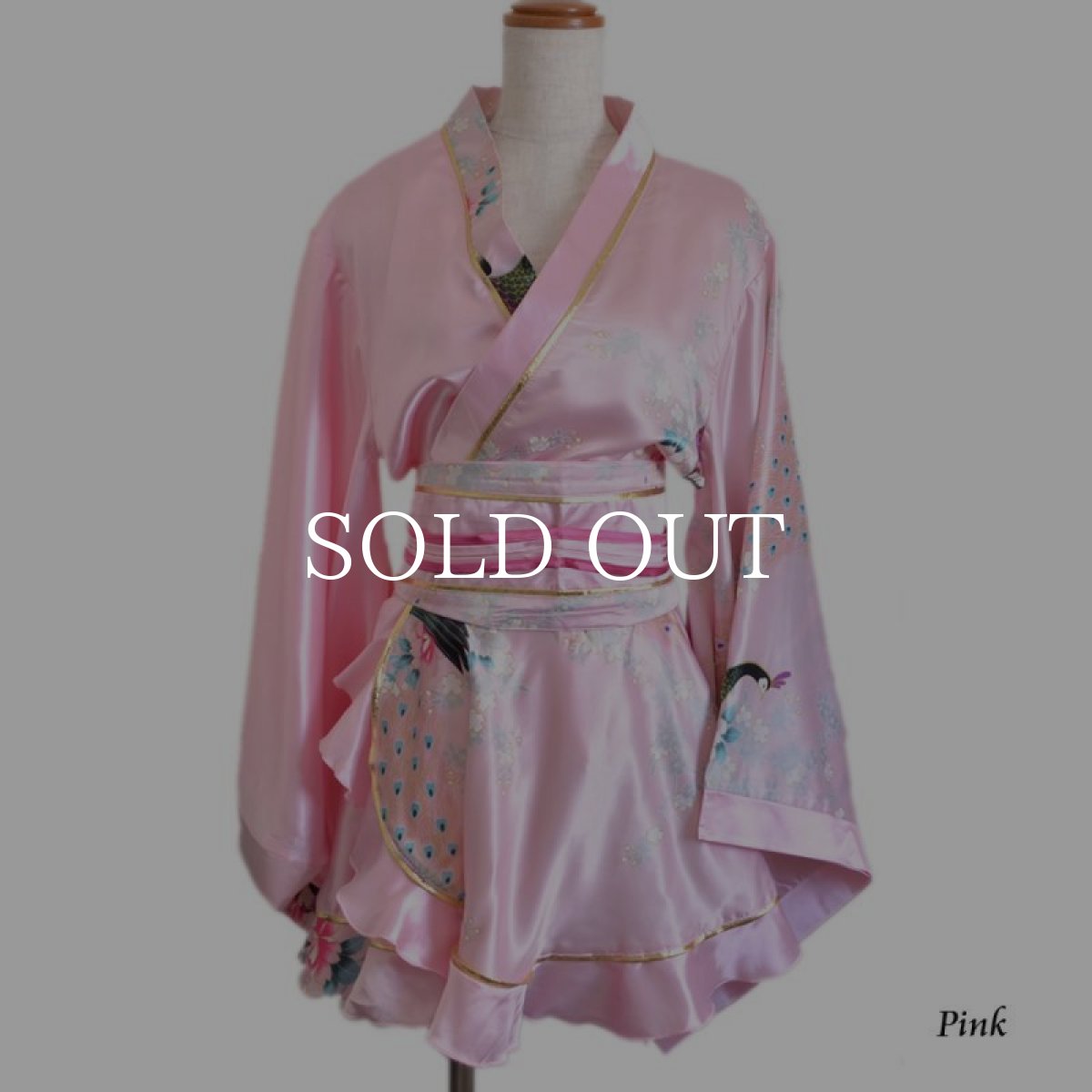 画像15: 再入荷！孔雀柄ミニ着物ドレス 和柄 よさこい 花魁 コスプレ キャバドレス (15)