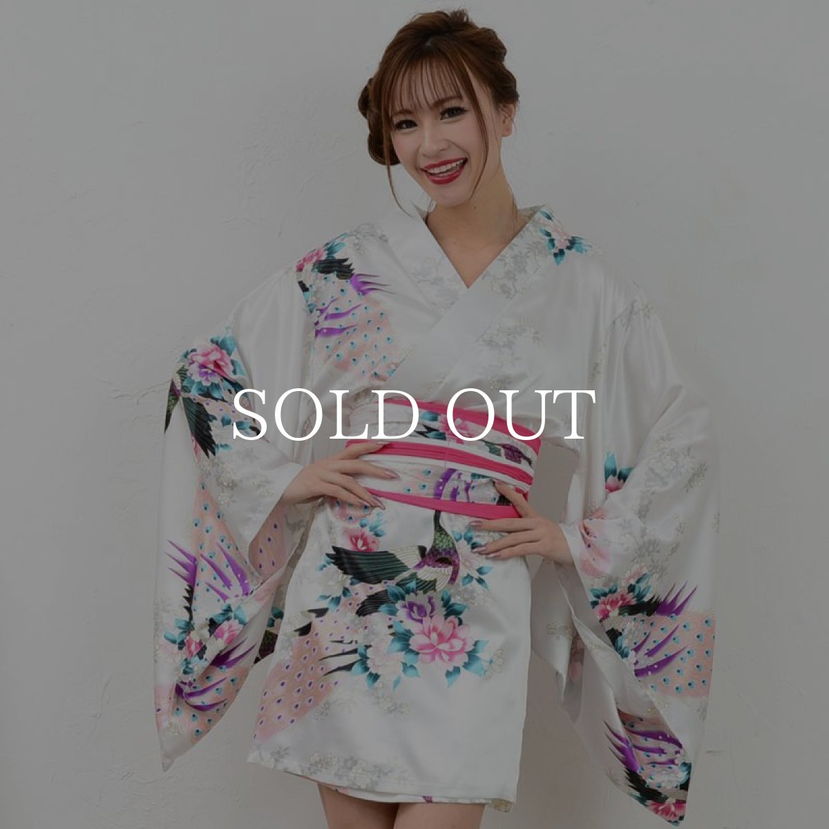画像4: 再入荷！サテン和柄豪華花魁ミニ着物ドレス 和柄 よさこい 花魁 コスプレ キャバドレス (4)