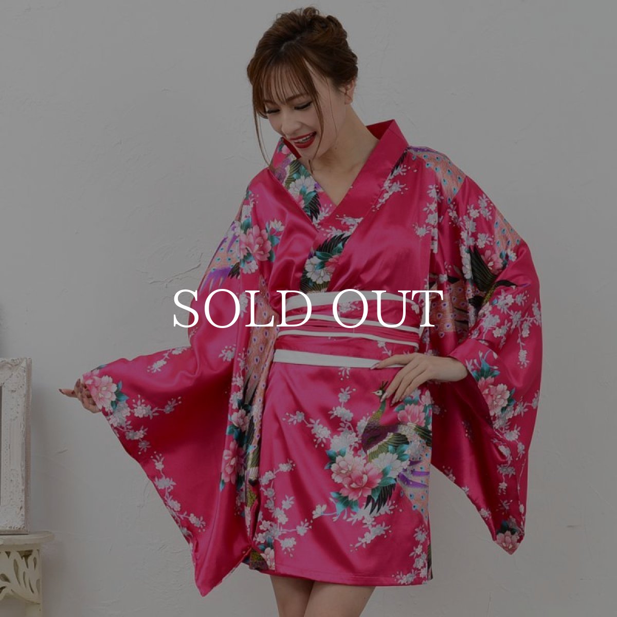 画像8: 再入荷！サテン和柄豪華花魁ミニ着物ドレス 和柄 よさこい 花魁 コスプレ キャバドレス (8)
