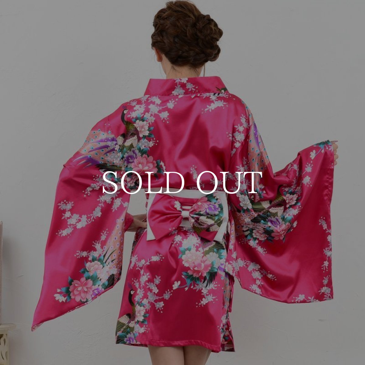 画像9: 再入荷！サテン和柄豪華花魁ミニ着物ドレス 和柄 よさこい 花魁 コスプレ キャバドレス (9)