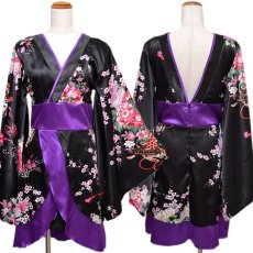 画像13: 再入荷！【5カラー】孔雀和柄着物ドレス 和柄 衣装 ダンス よさこい 花魁 コスプレ キャバドレス (13)