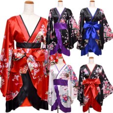 画像16: 再入荷！【5カラー】孔雀和柄着物ドレス 和柄 衣装 ダンス よさこい 花魁 コスプレ キャバドレス (16)