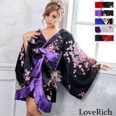画像2: 再入荷！【5カラー】孔雀和柄着物ドレス 和柄 衣装 ダンス よさこい 花魁 コスプレ キャバドレス (2)