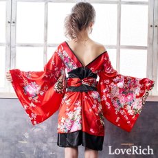 画像6: 再入荷！【5カラー】孔雀和柄着物ドレス 和柄 衣装 ダンス よさこい 花魁 コスプレ キャバドレス (6)