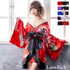 画像1: 再入荷！【5カラー】孔雀和柄着物ドレス 和柄 衣装 ダンス よさこい 花魁 コスプレ キャバドレス (1)