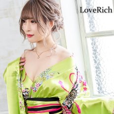 画像5: 再入荷！【3点セット/10カラー】帯付き花魁和柄サテン着物ロングドレス キャバドレス コスプレ (5)