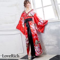 画像6: 残りわずか！【SALE20％OFF】サテン花車リボンロング着物ドレス コスチューム コスプレキャバドレス 花魁 (6)