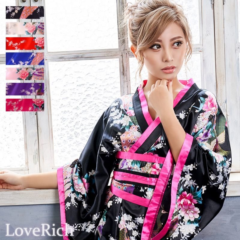 孔雀和柄花魁着物ドレス