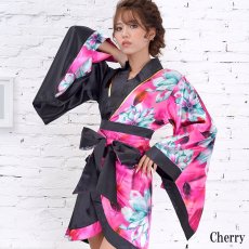 画像16: 残りわずか！【SALE20％OFF】【5カラー】ツートンカラー花柄着物ドレス 和柄 衣装 ダンス よさこい 花魁 コスプレ キャバドレス (16)