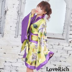 画像7: 残りわずか！【SALE20％OFF】【5カラー】ツートンカラー花柄着物ドレス 和柄 衣装 ダンス よさこい 花魁 コスプレ キャバドレス (7)