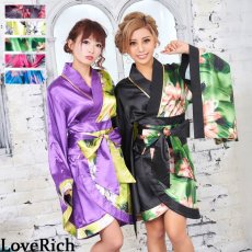 画像10: 残りわずか！【SALE20％OFF】【5カラー】ツートンカラー花柄着物ドレス 和柄 衣装 ダンス よさこい 花魁 コスプレ キャバドレス (10)