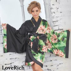 画像12: 残りわずか！【SALE20％OFF】【5カラー】ツートンカラー花柄着物ドレス 和柄 衣装 ダンス よさこい 花魁 コスプレ キャバドレス (12)