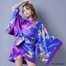 画像6: 再入荷！【8カラー】ツートンカラー孔雀和柄着物ドレス 和柄 衣装 ダンス よさこい 花魁 コスプレ キャバドレス (6)