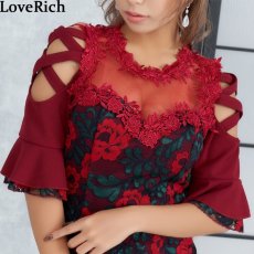 画像15: 在庫限り！【2000円ぽっきり】クロスデザインカット シースルー レースミニドレス キャバドレス (15)