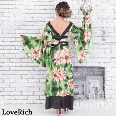 画像6: 残りわずか！【SALE20％OFF】サテン花柄ロング着物ドレス 衣装 ダンス よさこい 花魁 コスプレ キャバドレス (6)