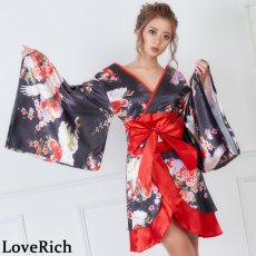 画像9: 在庫限り！【SALE20％OFF】【5カラー/2点セット】和柄 花魁 着物 ミニ ドレス 衣装 ダンス よさこい コスプレ キャバドレス (9)