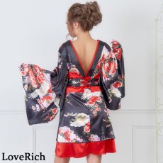 画像13: 在庫限り！【SALE20％OFF】【5カラー/2点セット】和柄 花魁 着物 ミニ ドレス 衣装 ダンス よさこい コスプレ キャバドレス (13)