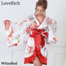 画像12: 在庫限り！【SALE20％OFF】【5カラー/2点セット】和柄 花魁 着物 ミニ ドレス 衣装 ダンス よさこい コスプレ キャバドレス (12)