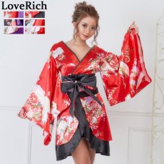 画像5: 在庫限り！【SALE20％OFF】【5カラー/2点セット】和柄 花魁 着物 ミニ ドレス 衣装 ダンス よさこい コスプレ キャバドレス (5)