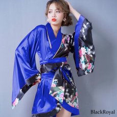 画像3: 再入荷！【8カラー】ツートンカラー孔雀和柄着物ドレス 和柄 衣装 ダンス よさこい 花魁 コスプレ キャバドレス (3)