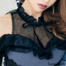 画像7: 残りわずか！【2500円ぽっきり】再入荷！ロングスリーブ ショルダーカット スリット リボン フリル キャバドレス ミニドレス (7)