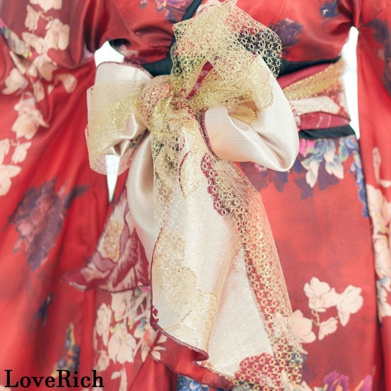 5カラー/3点セット】フリル 豪華 花魁 着物 ドレス イベント コスプレ