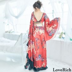 画像13: 再入荷！【5カラー/3点セット】フリル 豪華 蝶々柄 花魁 着物 ドレス イベント コスプレ キャバドレス ハロウィン (13)