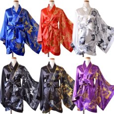 画像12: 再入荷！【6カラー/2点セット】ツートン 和柄 扇子柄 花柄 ミニ 衣装 ダンス よさこい 花魁 コスプレ キャバドレス (12)