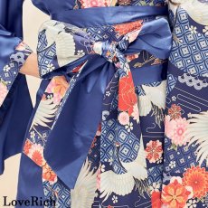 画像16: 再入荷！【4カラー/2点セット】和柄 鶴柄 ツートン 帯 リボン 花魁 着物 ドレス ミニ コスプレ ダンス イベント  (16)