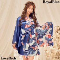 画像5: 再入荷！【4カラー/2点セット】和柄 鶴柄 ツートン 帯 リボン 花魁 着物 ドレス ミニ コスプレ ダンス イベント  (5)