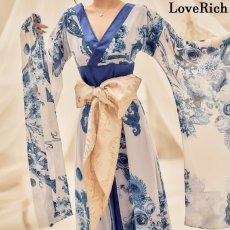 画像9: 再入荷！【高級ライン】【3カラー/3点セット】花柄 シフォン ロング 豪華 帯 リボン 花魁 着物 ドレス コスプレ 衣装 コスチューム イベント ハロウィン (9)