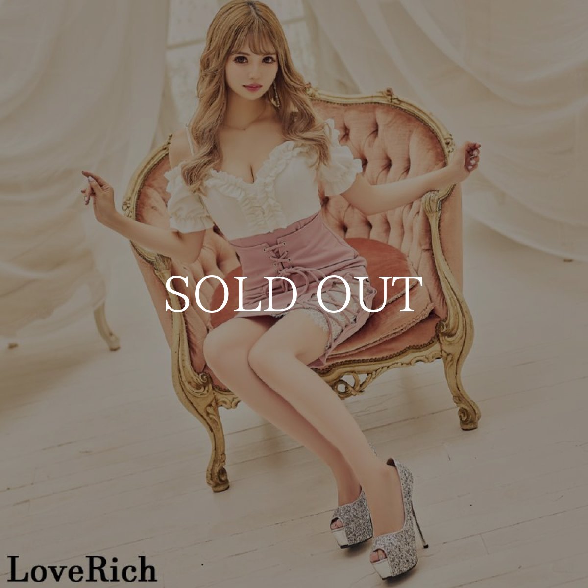 画像5: 残りわずか！【SALE30％OFF】【SMLサイズ＆新色追加】 フリル レースアップ クロスデザイン 谷間魅せ ボリュームスリーブ ミニドレス キャバドレス  (5)