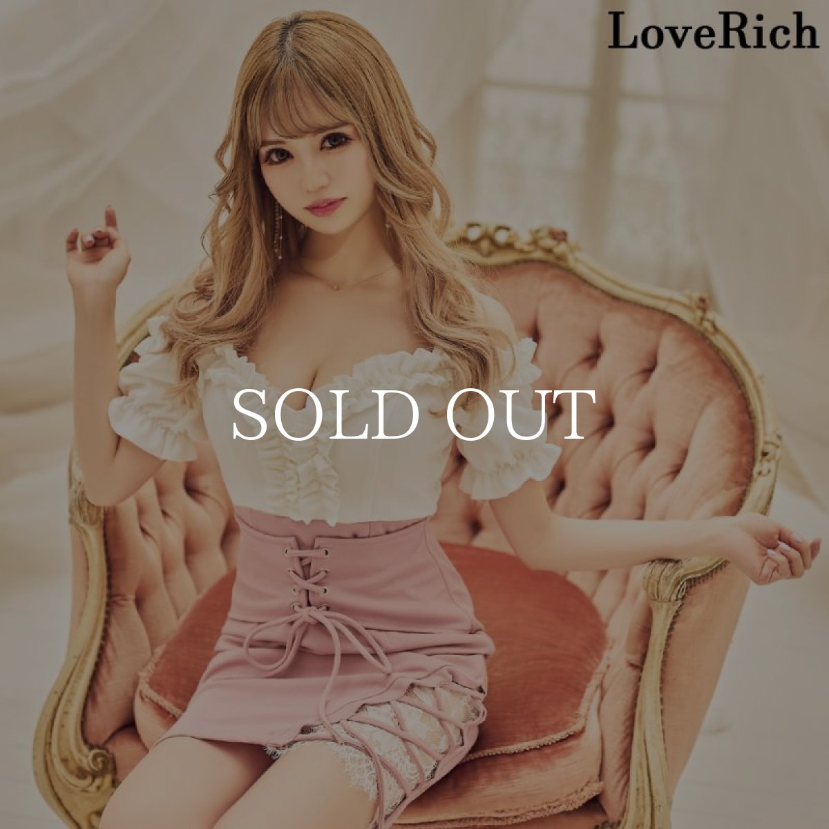 画像6: 残りわずか！【SALE30％OFF】【SMLサイズ＆新色追加】 フリル レースアップ クロスデザイン 谷間魅せ ボリュームスリーブ ミニドレス キャバドレス  (6)