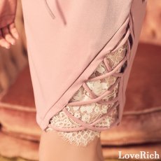 画像11: 残りわずか！【SALE30％OFF】【SMLサイズ＆新色追加】 フリル レースアップ クロスデザイン 谷間魅せ ボリュームスリーブ ミニドレス キャバドレス  (11)