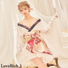 画像4: 再入荷！【3カラー/3点セット】レース フリル オーガンジー 小花柄 ミニ 豪華 帯 花魁 着物 ドレス コスプレ イベント ハロウィン キャバドレス (4)