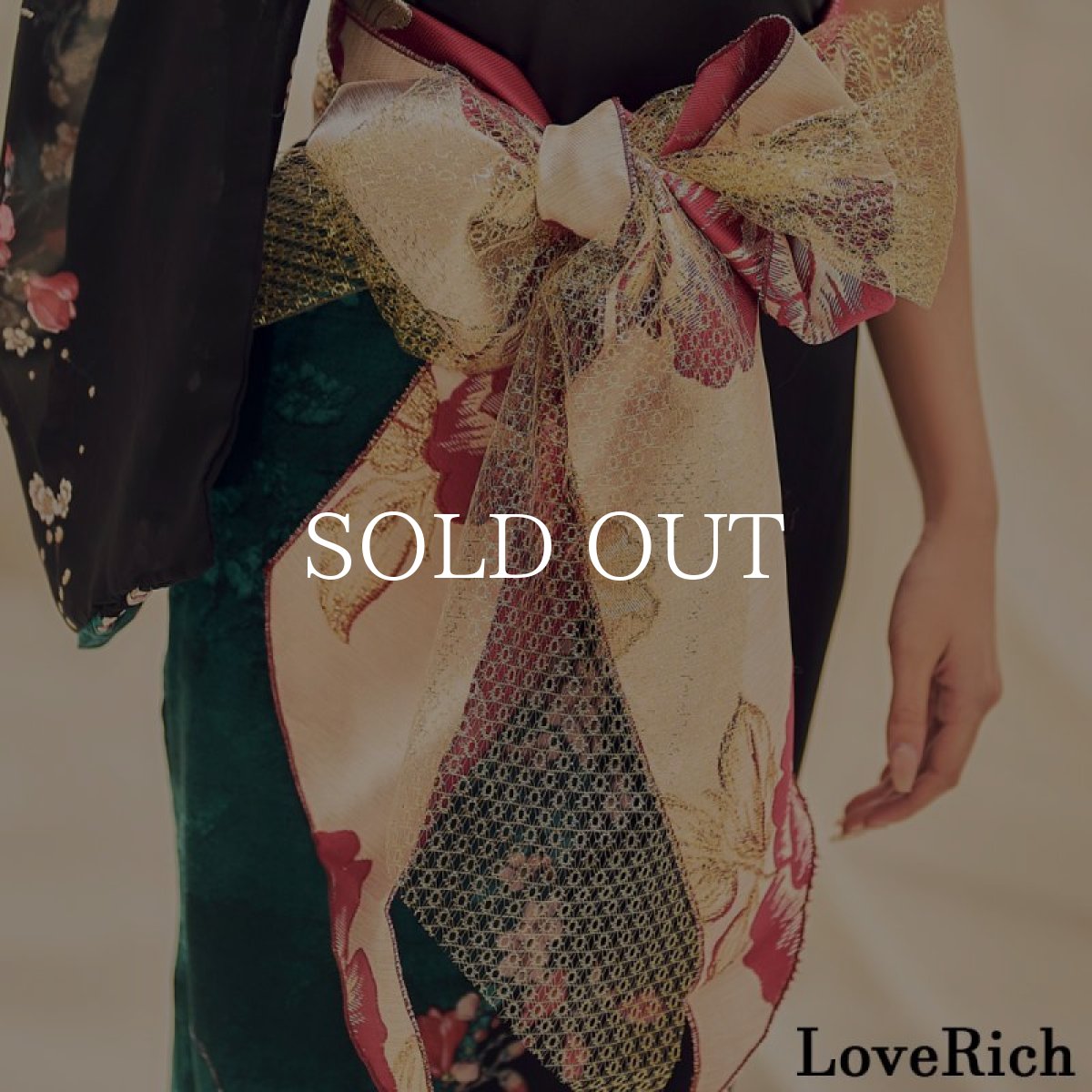 画像16: 再入荷！【高級ライン】【3カラー/3点セット】アシンメトリー 花柄 レース ロング 豪華 帯 リボン 花魁 着物 ドレス コスプレ イベント ハロウィン (16)