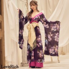 画像7: 再入荷！【高級ライン】【3カラー/3点セット】花柄 ラメ ロング 豪華 帯 リボン 花魁 着物 ドレス コスプレ コスチューム イベント ハロウィン (7)