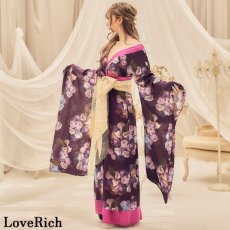 画像12: 再入荷！【高級ライン】【3カラー/3点セット】花柄 ラメ ロング 豪華 帯 リボン 花魁 着物 ドレス コスプレ コスチューム イベント ハロウィン (12)