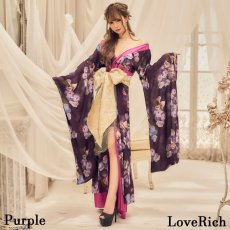 画像8: 再入荷！【高級ライン】【3カラー/3点セット】花柄 ラメ ロング 豪華 帯 リボン 花魁 着物 ドレス コスプレ コスチューム イベント ハロウィン (8)