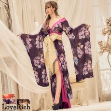 画像6: 再入荷！【高級ライン】【3カラー/3点セット】花柄 ラメ ロング 豪華 帯 リボン 花魁 着物 ドレス コスプレ コスチューム イベント ハロウィン (6)