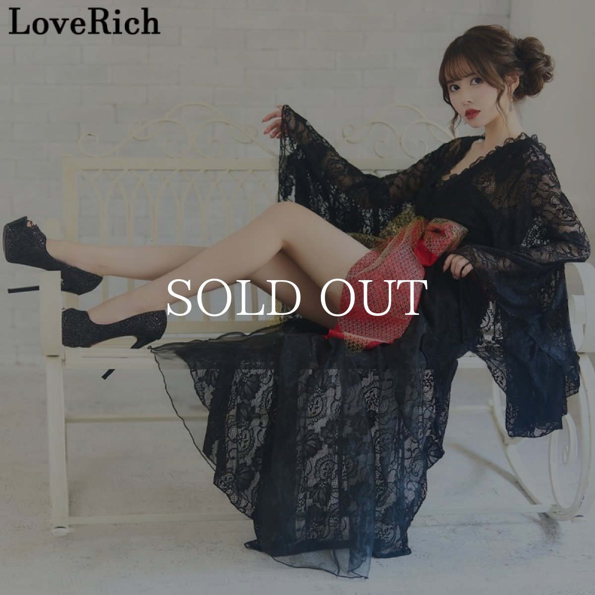 画像6: 再入荷！【2カラー/3点セット】総レース  豪華 花柄 帯 テールカット オーガンジー ミニスカート ロング 花魁 着物 ドレス コスプレ イベント ハロウィン キャバドレス (6)