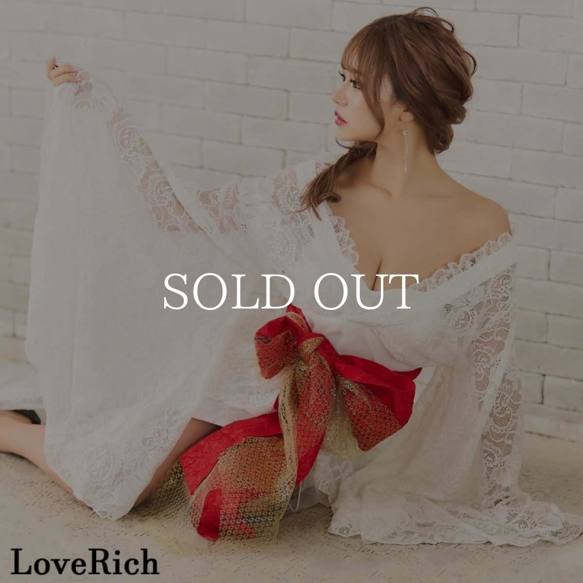 画像3: 再入荷！【2カラー/3点セット】総レース  豪華 花柄 帯 テールカット オーガンジー ミニスカート ロング 花魁 着物 ドレス コスプレ イベント ハロウィン キャバドレス (3)